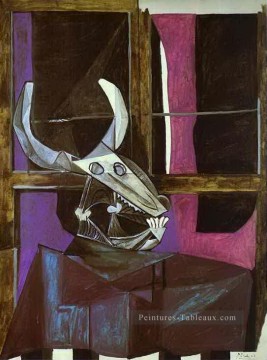 Nature morte avec Steers Skull 1942 cubiste Peinture à l'huile